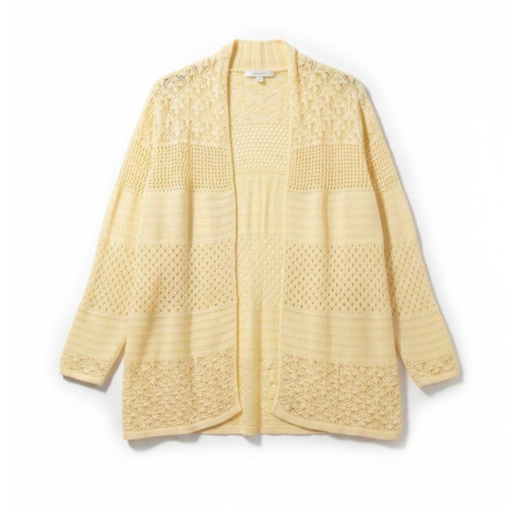 VENUS Yellow Crochet Cardigan Sweater - Size 18